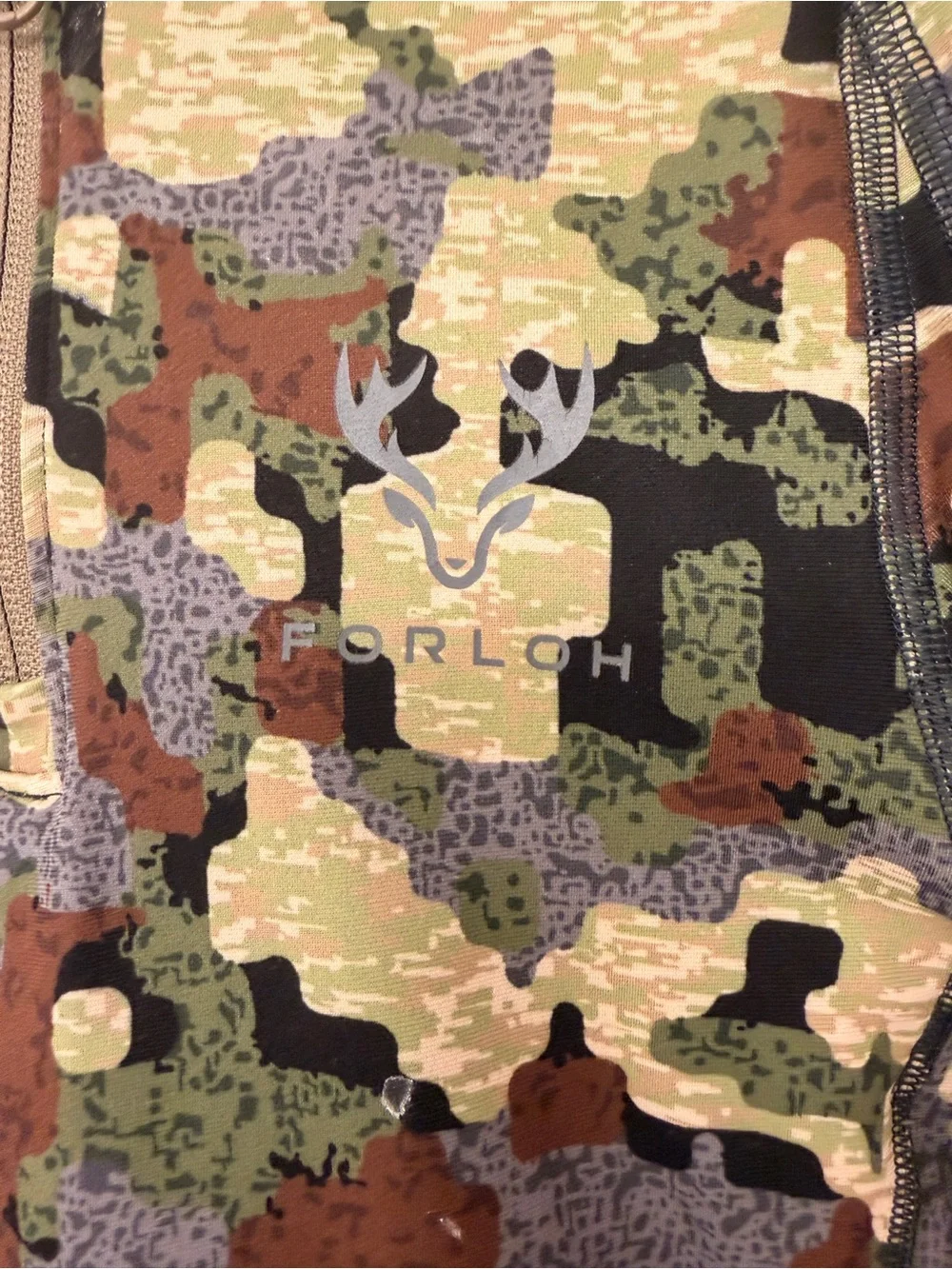 FORLOH Men's Camo Quarter-Zip Long Sleeve Shirt - Olive/Green